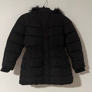 Girls Black Puffer Jacket